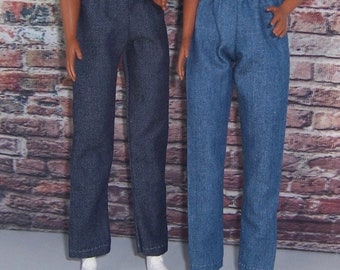 2pk (Med,Dark)-Lightweight Denim Jeans-will fit 11.5" dolls