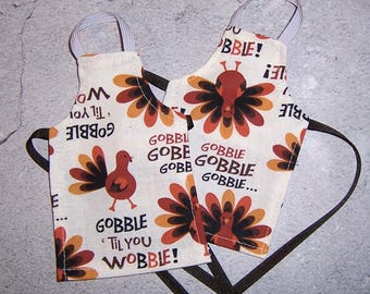 Set of 2 "Gobble" Aprons-fits 11"-12" dolls
