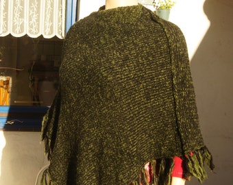 geweldige gebreide poncho met muts