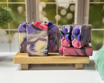 Handmade Black Raspberry Vanilla Soap: Cold Process Cocoa Butter Soap