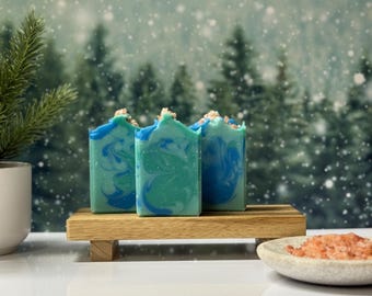 Sea Glass Cold Pricess Soaps. Handmade. Artisan. Gifts or Stocking Ideas.