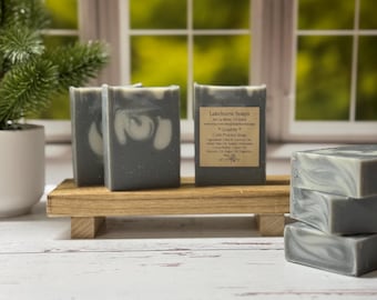 Graphite Cold Process Soap: Handmade Men's Bar Soap, Sage & Bergamot