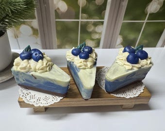 Blueberry Cheesecake Soap Slice - Handmade Dessert Soap