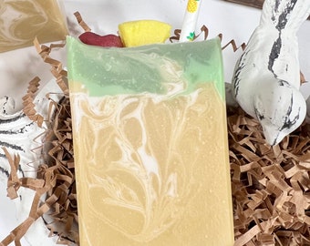 Pina Colada Cold Process Soap. Pineapple. Handmade Soap. Summer Themed. Lakehurst Soaps Artisan Soap. Decorative Soap