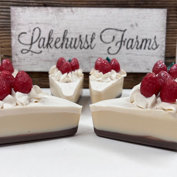 Strawberry Cheesecake Soap Slice. Dessert Soaps. Food Soaps. Gift Sets. Cake Soap Slice.