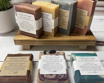 Surprise Soap Set: 5 Full Size Artisan Soap Bars, Cruelty-Free. Handmade.