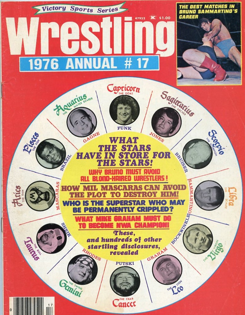 Victory Sports Series Wrestling Magazine 17 1976 Annual Bruno Etsy