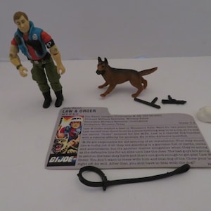 Hasbro GI Joe ARAL Law & Order MP, K-9 Complete Figure w/File Card 1987