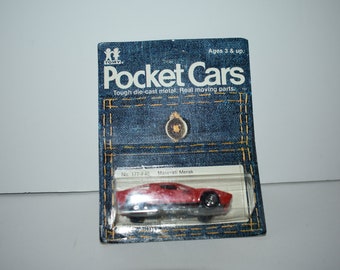 Tomy Tomica Pocket Cars #177-F45 Maserati Merak SS Red 1980's w/Packaging
