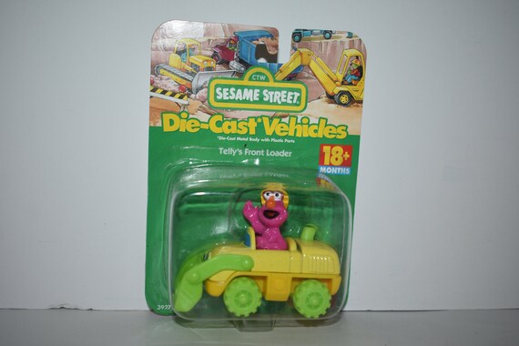 Fisher Price Sesame Street Diecast Vehicles Telly s Front Loader 1998 MOC