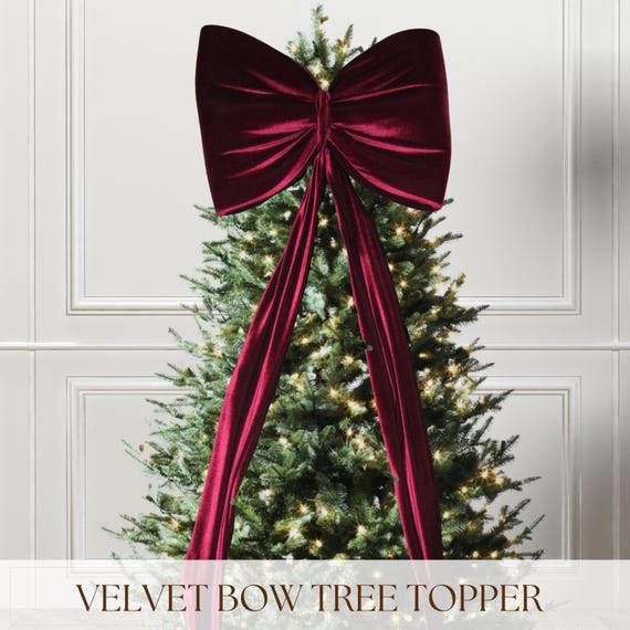 Oversized Burgundy Velvet Bow for tree, Christmas Tree Bow, Christmas Decor, Birthday, Bridal Shower, Bachelorette, Party Decor, Coquette