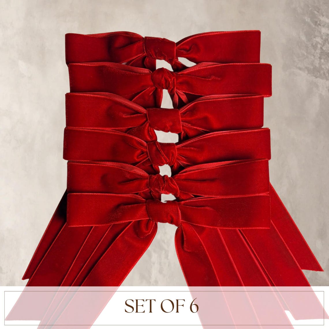 Red Velvet Bows for Christmas Tree Ornaments Coquette Bow for Holiday ...