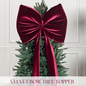 Oversized Burgundy Velvet Bow for tree, Christmas Tree Bow, Christmas Decor, Birthday, Bridal Shower, Bachelorette, Party Decor, Coquette image 2