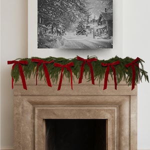 Laços de veludo vermelho para enfeites de árvore de Natal, laços de coquete para decoração de feriados, laços de árvore para embrulho de presentes, decoração de casa, decoração de Natal feita à mão