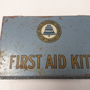 Vintage 1960&#39;s Bell Canada First Aid Kit Fully Loaded Excellent Condition