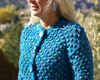 Hand knit sweater as seen in Love of Knitting magazine