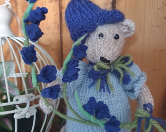Hand Knitted Mouse - Bluebell