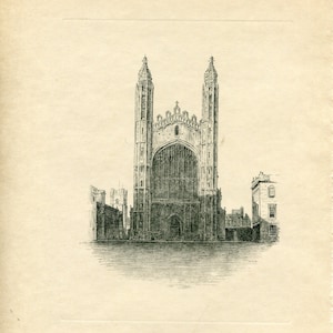 Blackall   Kings College Chapel Print   Cambridge University Print   Vintage Cambridge Print   University Print   Cambridge Art Print - 8