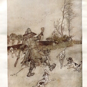 Arthur Rackham   Antique Print   Rip van Winkle   1916   Arthur Rackham Vintage Print   Antique Book Plate - Washington Irving print