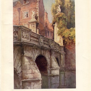 1910 Cambridge St Johns College Wrens Bridge door Haslehust Cambridge University Print Vintage Cambridge Print Cambridge Art Print 7