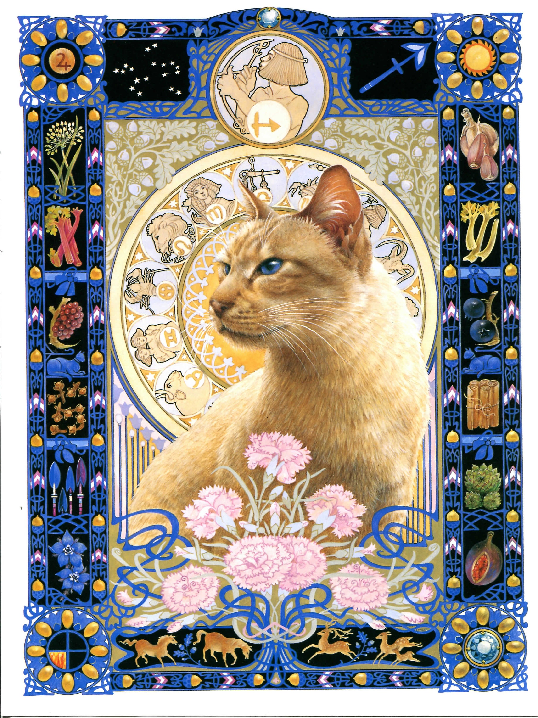 Кот стрелец. Винтажный кот. vintage cat.