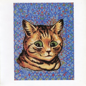Louis Wain   Cat Print   Cat Art   Wain Cat   Mischievous Cat   Louis Wain Cat - Amusing Cat Print