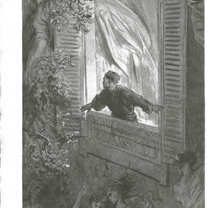 Gustave Dore Engraving – The Raven   Dore Print   Edgar Allan Poe   Book Illustration – Metal Engraving  Gothic Art   Gustave Dore Print