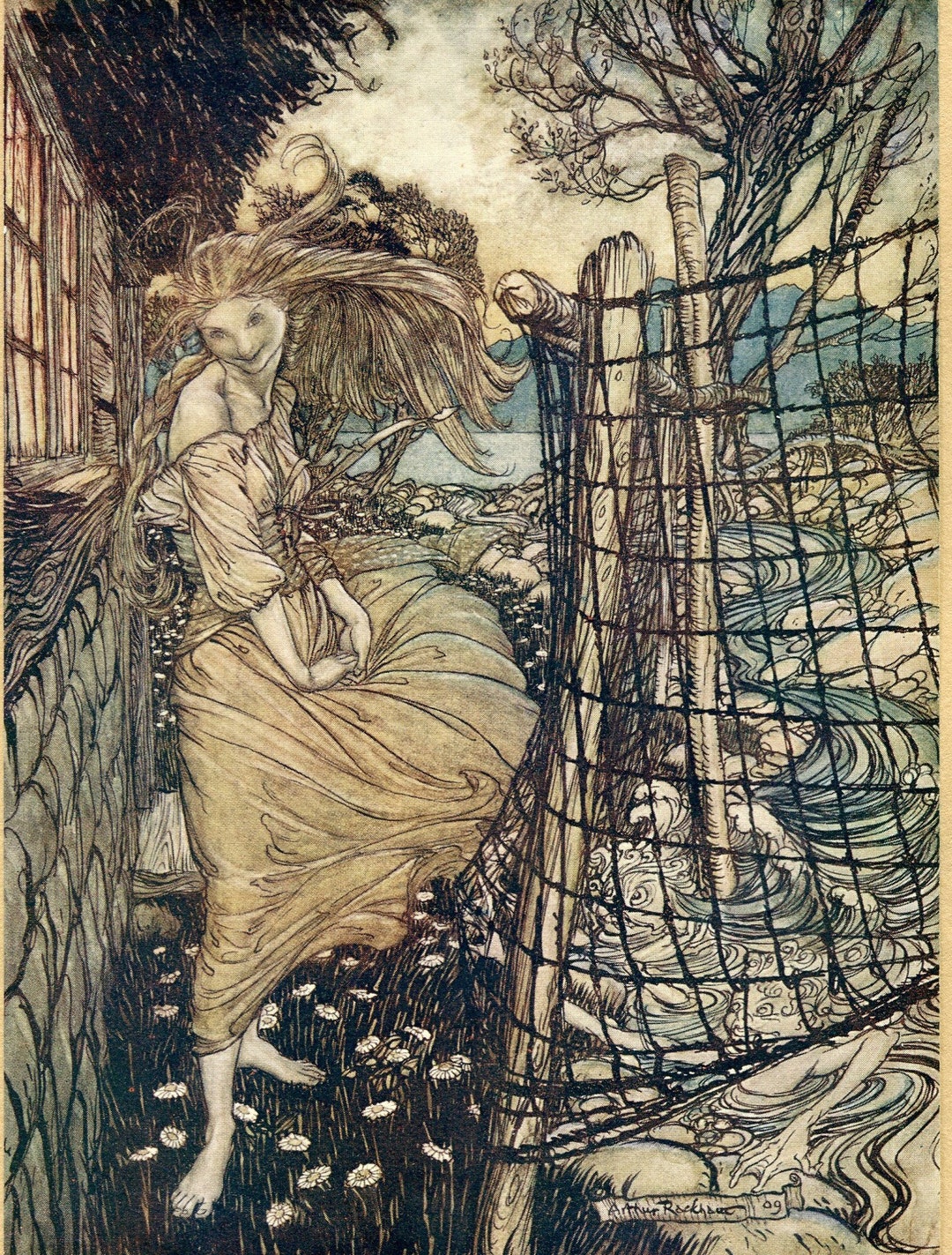 Arthur Rackham Undine Antique Print From a 1st Edition Dated 1919 ...