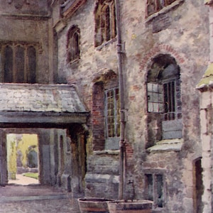 1910 Cambridge Peterhouse College keukenmuur door Haslehust Cambridge University Print Vintage Cambridge Print Cambridge Art Print 3