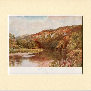 Sutton Palmer   1920   Seven Sisters Rocks   Vintage print   Vintage Symonds Yat   Vintage Wye print   River Wye view   Seven Sisters