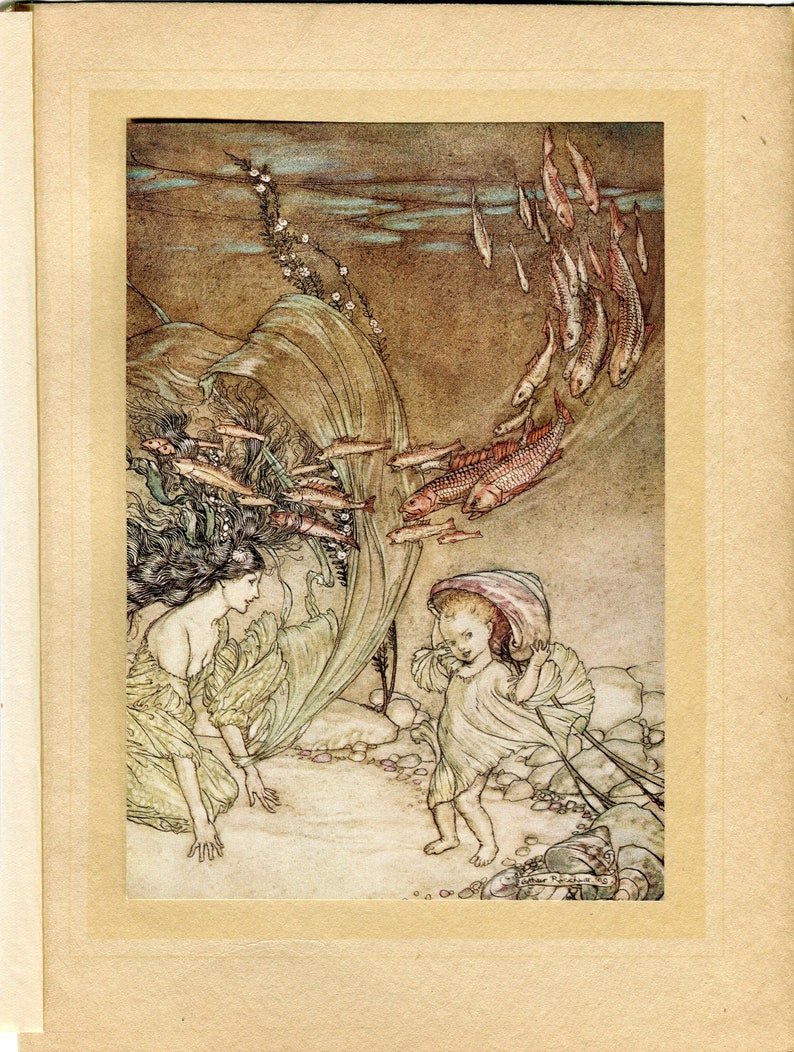 Original Antique Book Plate by Rackham Arthur Rackham Undine Antique Print From a 1st Edition Dated 1912 Arthur Rackham Print