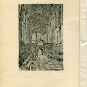 Blackall   Kings College Chapel   Cambridge University Print   Vintage Cambridge Print   University Print   Cambridge Art Print   1