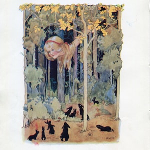Stampa Margaret Tarrant Alice nel Paese delle Meraviglie 1916 Lewis Carroll Nursery Stampa Margaret Tarrant Illustrazione Cappellaio Matto -