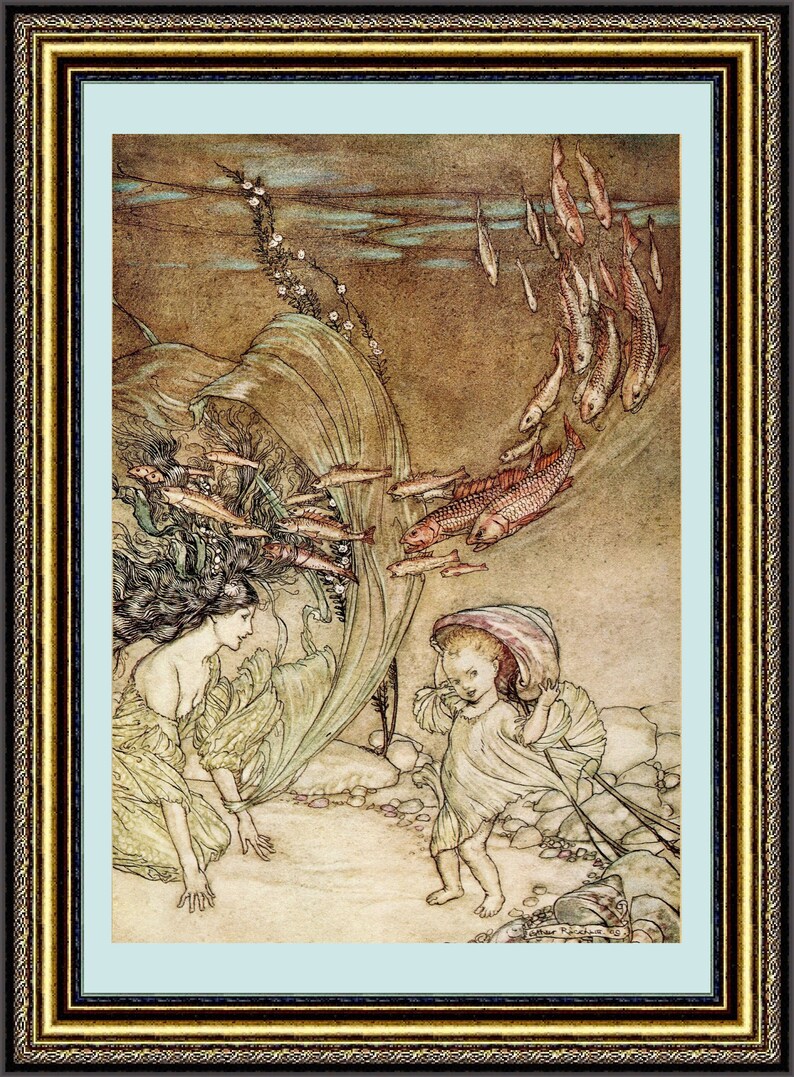 Original Antique Book Plate by Rackham Arthur Rackham Undine Antique Print From a 1st Edition Dated 1912 Arthur Rackham Print