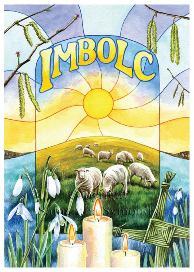 Imbolc Card Celtic Wheel of the Year Etsy