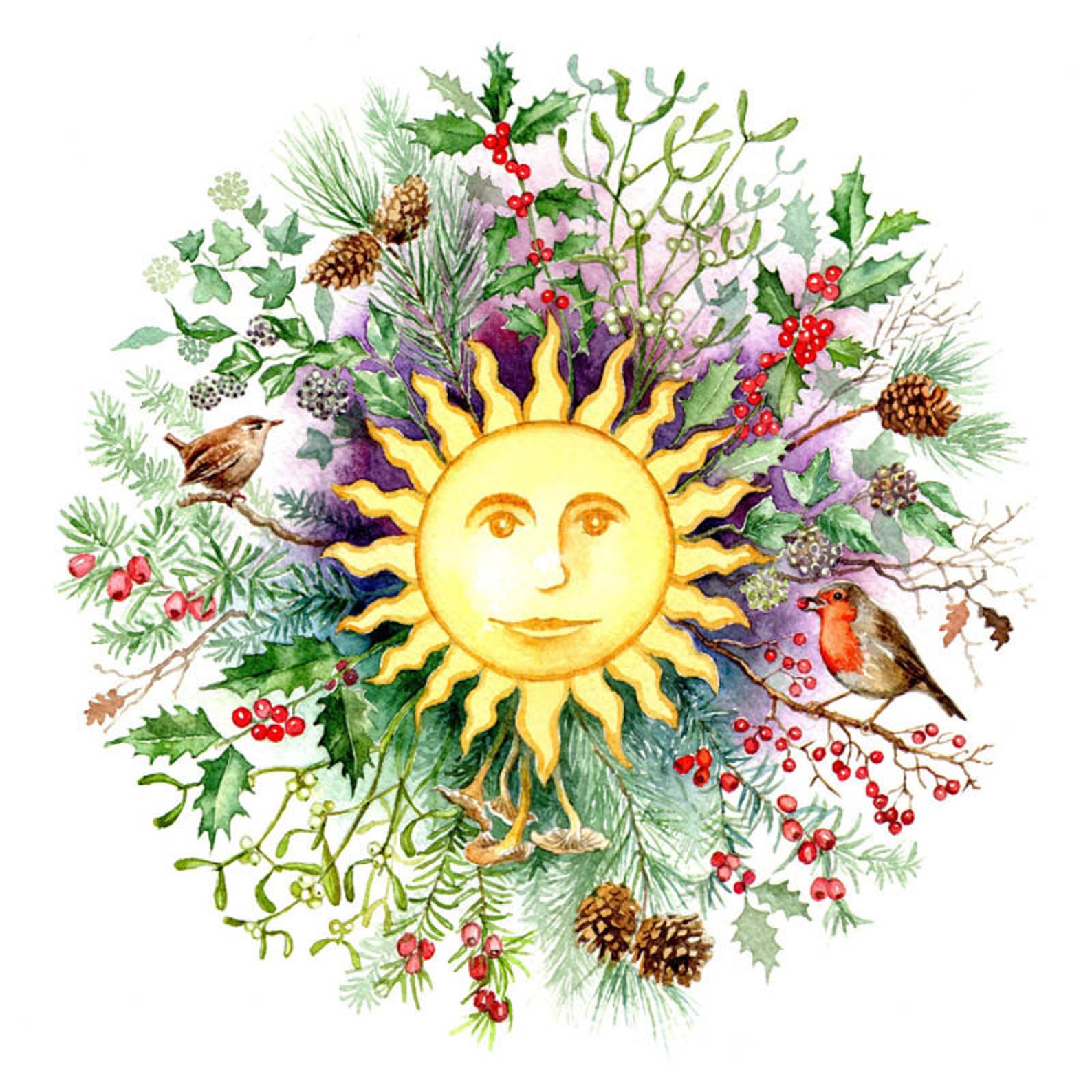 Winter Solstice Card Watercolour Digitally Printed - Etsy UK