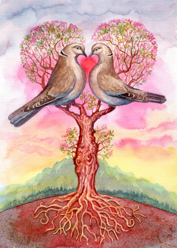 Lovedoves Card Collared Doves for Wedding Handfasting Etsy UK