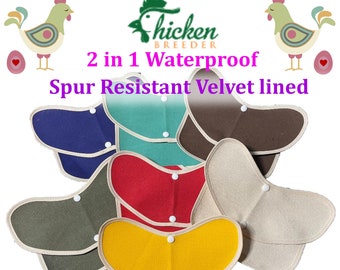 Chicken Saddle, Chicken apron, Hen protector, VELVET WING PROTECTION ,Waterproof canvas Bantam chicken, Hen apron, Small to X Large uncorded