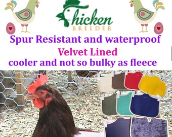 Chicken Saddle, Chicken apron, Hen protector, Waterproof canvas, Bantam chicken, Hen apron, Hen saddle  5 sizes VELVET lined uncorded