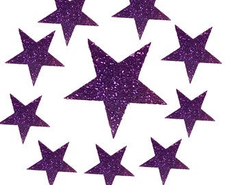 Glitter Stars Iron on, 20 Pieces, 20 mixed Sizes,  HTV Transfers, Vinyl Stars,  Jean Design