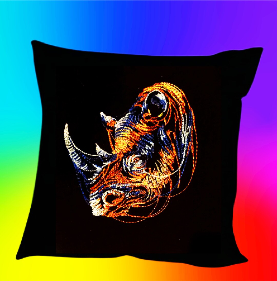 Rhino Embroidery Design Rhino Machine Embroidery Designs Etsy