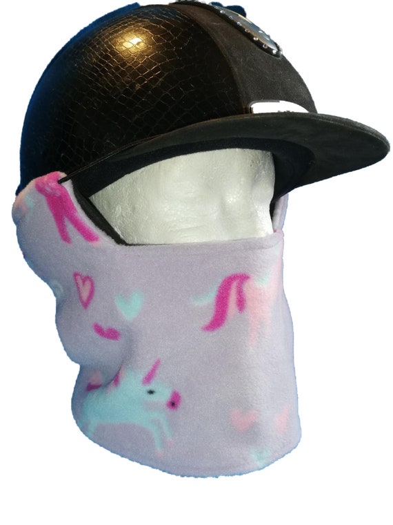 Black & hot pink Riding Hat Ear Muffs/warmers With Sherpa Backs 