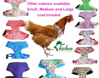 Chicken Harness Hen Harness Duck Harness  Harnesses for chickens including leash  UK hand made various designs fleece lined, adjustable, pet