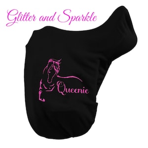 Fleece Saddle Covers Personalised , Various Colours, Custom Horse Saddle Cover, Adjustable Customised, Glitter and Sparkle 100% HM