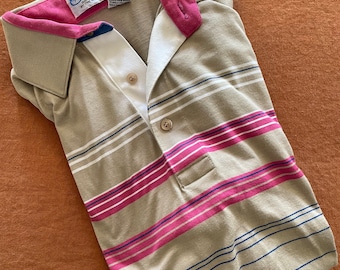 Vintage Single Stitch Men's M Pickering Active Sportswear - 80s mens shirt - pink golf shirt