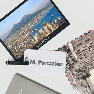 Simple Minimalist Modern Personalized Aluminum Luggage Tags | Travel ID tags | Travel Luggage Tags