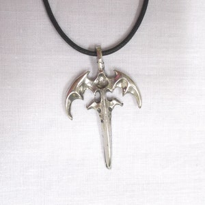 Operation Mindcrime QUEENSRYCHE Tryche Blade Rocker Hand Cast Silver Pewter Pendant 30&quot; Necklace Metal 80&#39;s Metal Music
