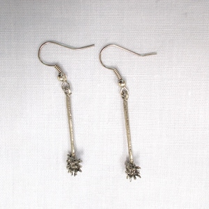 Medieval War Club MACE BALL Dungeon Hand Cast Silver Color Pewter Charms Dangling Metal Earrings