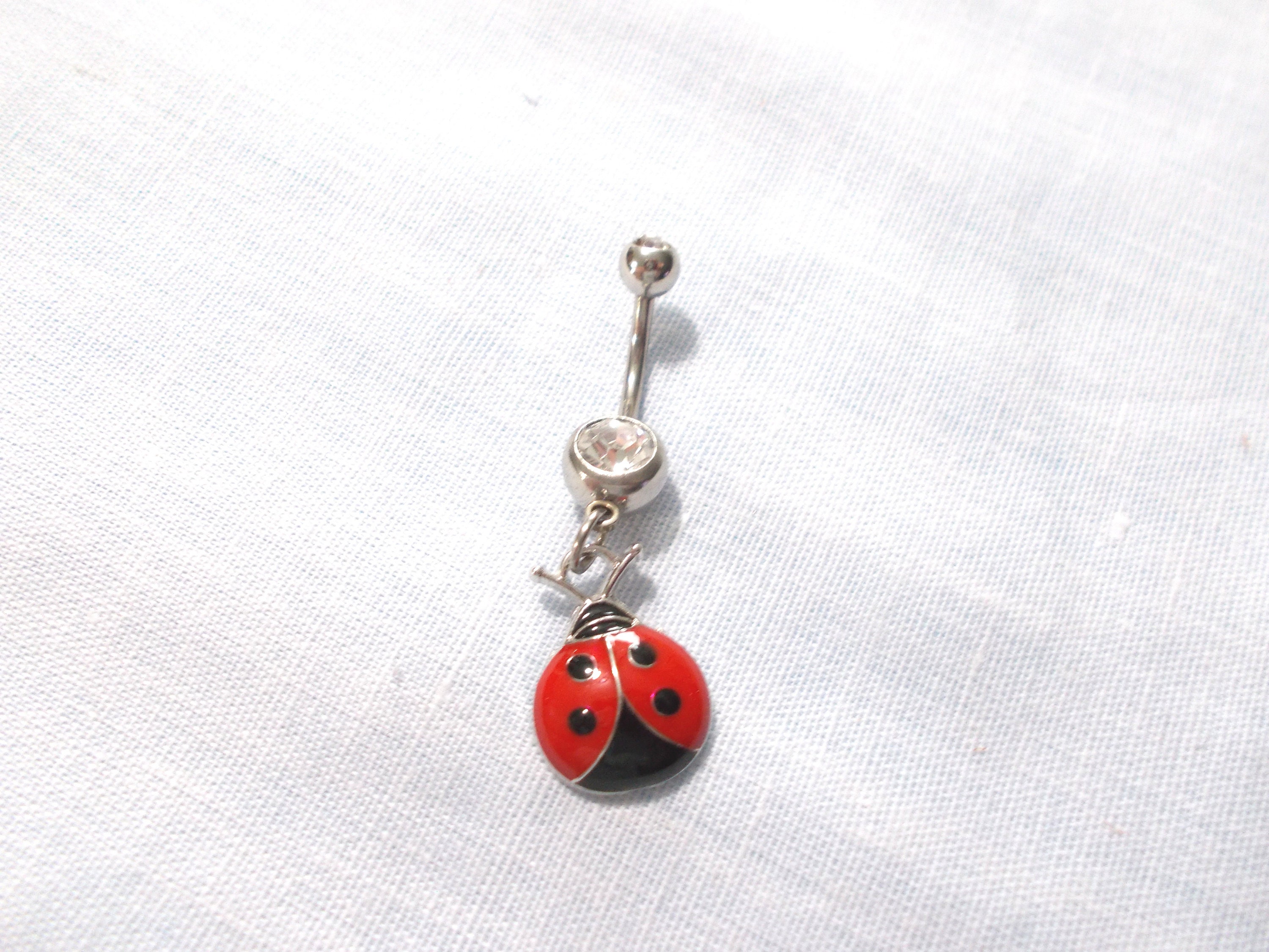 Ladybug belly button ring deals