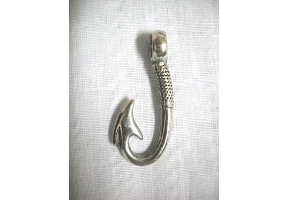 Fish Tales FISH HOOK Fisherman Realistic Deep Sea Fishing Hook Double Sided  Solid Hand Cast Pewter Pendant on Adjustable Cord Necklace -  New  Zealand